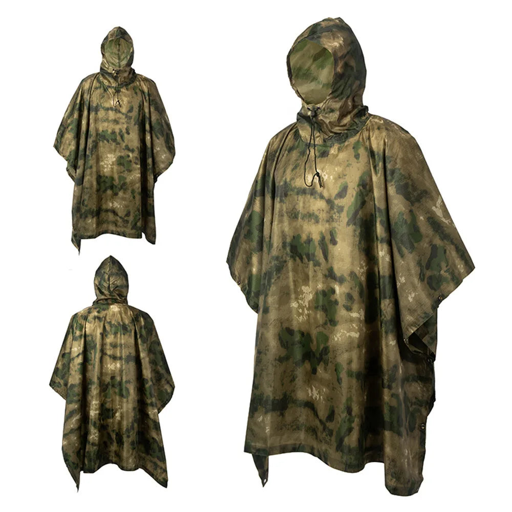 Lightweight Waterproof Camouflage Rain Poncho