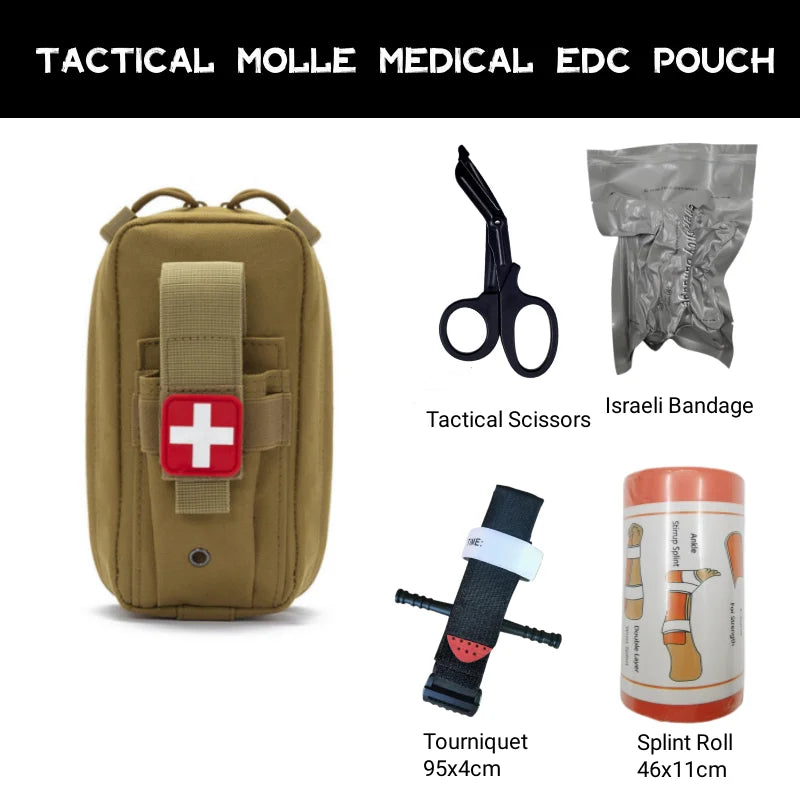 Modular Tactical Medical Pouch with Integrated First Aid Supplies for Emergency Response