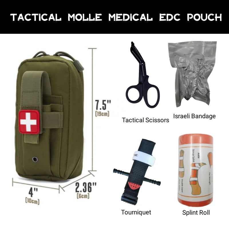 Modular Tactical Medical Pouch with Integrated First Aid Supplies for Emergency Response