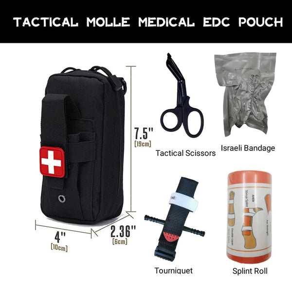 Modular Tactical Medical Pouch with Integrated First Aid Supplies for Emergency Response