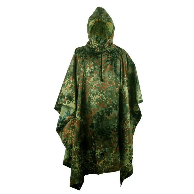 Tactical Camouflage Rain Poncho – Waterproof