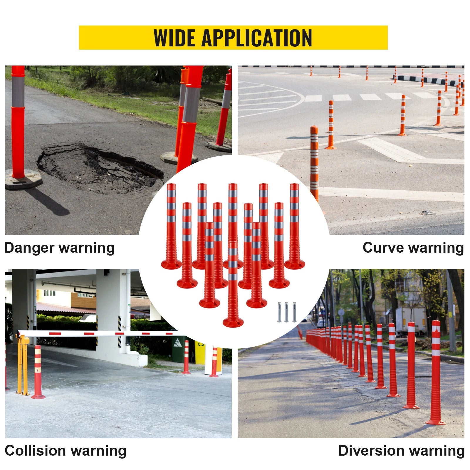 High-Visibility Traffic Safety Cones – Durable and Reflective Delineator Posts