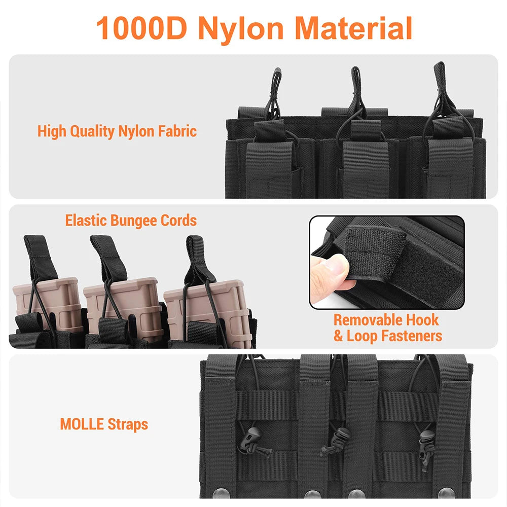1000D MOLLE Rifle Mag Pouch - Double/Triple