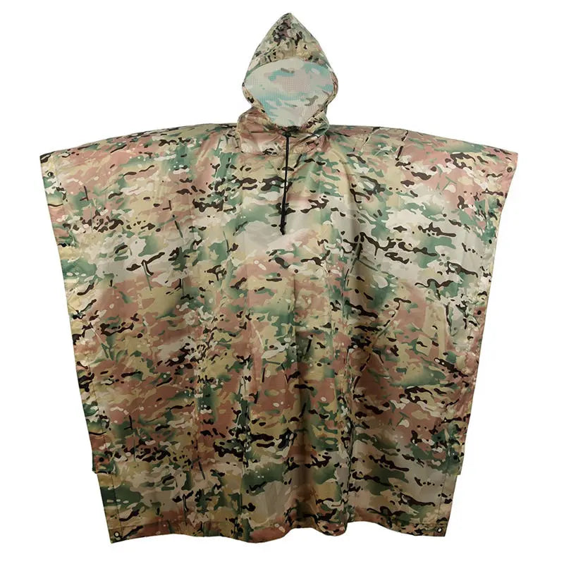 Tactical Camouflage Rain Poncho – Waterproof