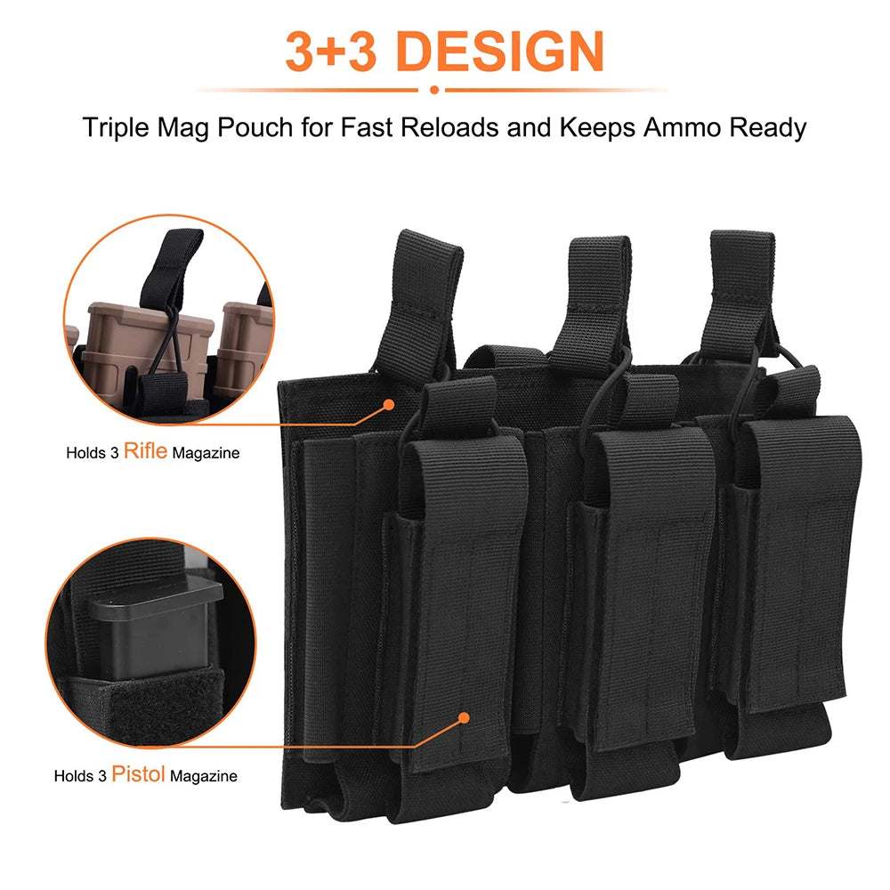 1000D MOLLE Rifle Mag Pouch - Double/Triple
