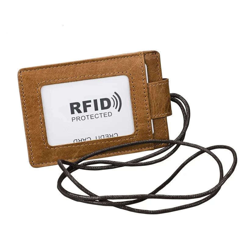 Genuine Leather Credit Card Holder - Stylish & Compact
