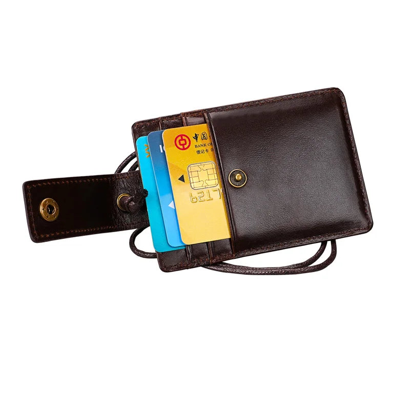 Genuine Leather Credit Card Holder - Stylish & Compact