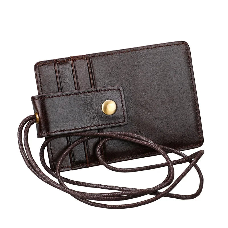 Genuine Leather Credit Card Holder - Stylish & Compact
