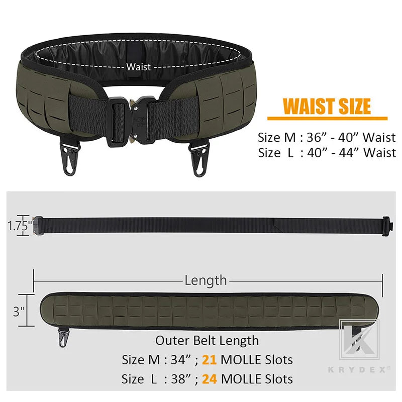 Low-Profile Modular Tactical Belt – 2-in-1 Padded Battle Belt