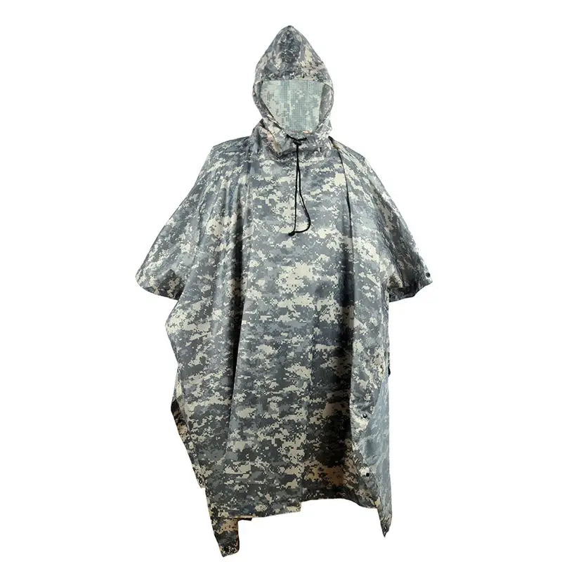 Tactical Camouflage Rain Poncho – Waterproof