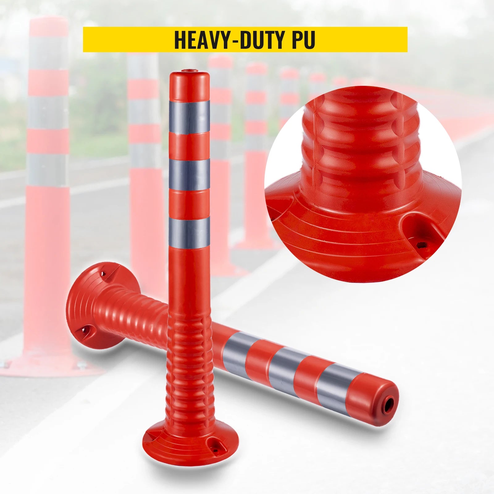 High-Visibility Traffic Safety Cones – Durable and Reflective Delineator Posts