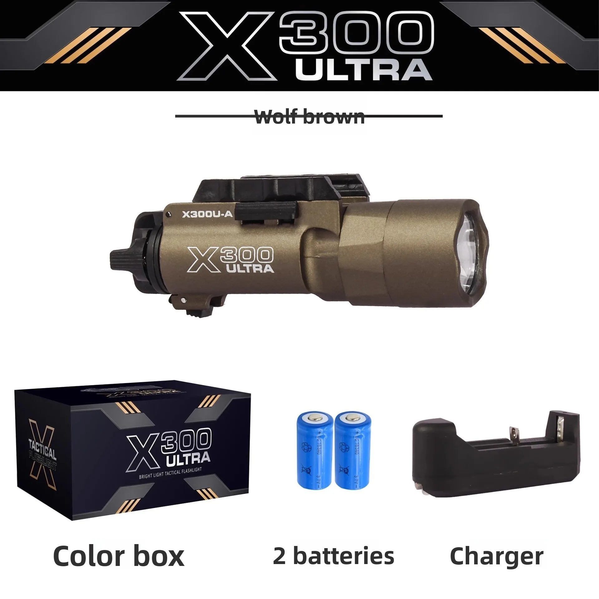 X300U-Style Tactical Pistol & Helmet Light | 500 Lumen Strobe LED Torch for Airsoft