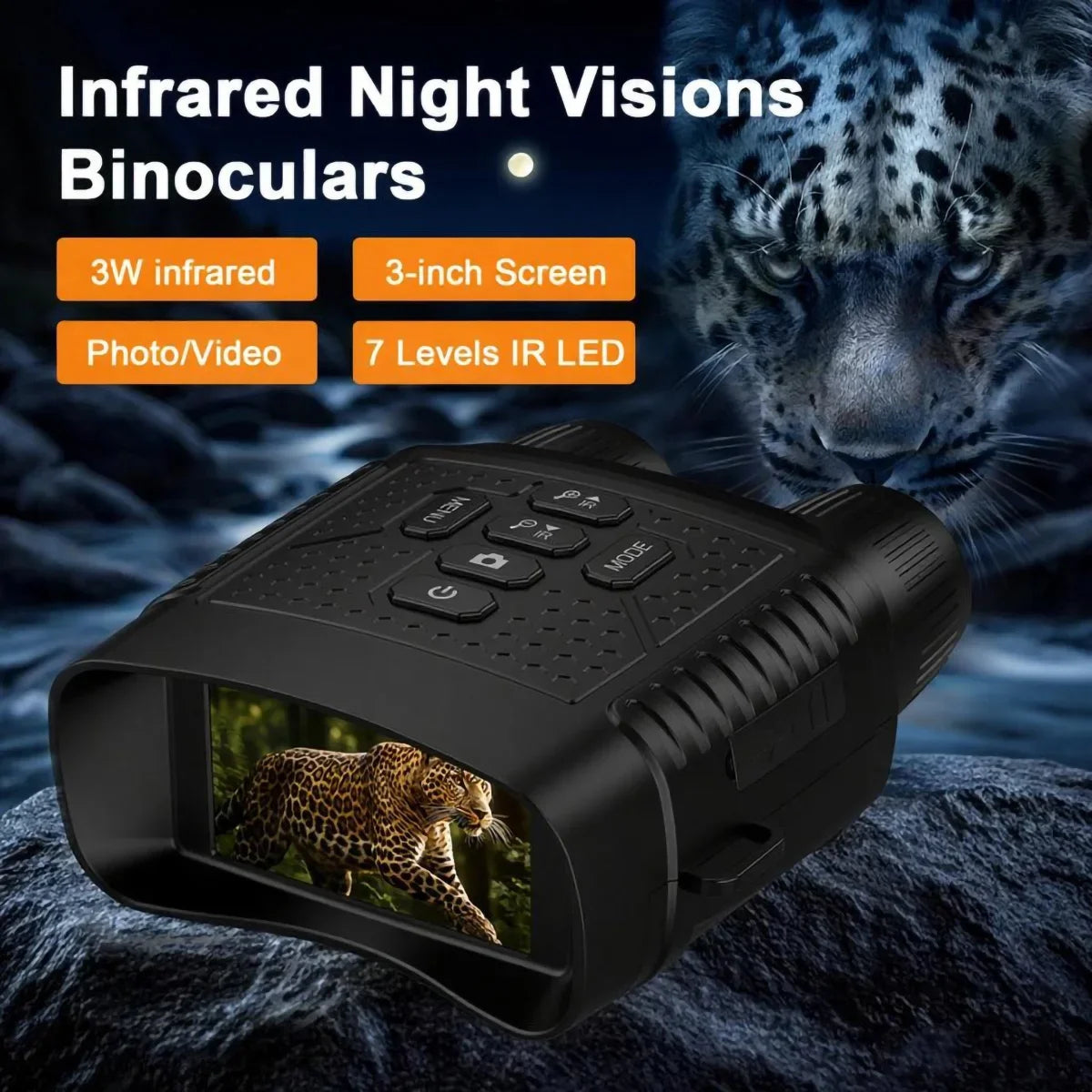 Night Vision Binoculars 2.5K 6X Digital Zoom with Tactical Light 2000mAh Battery