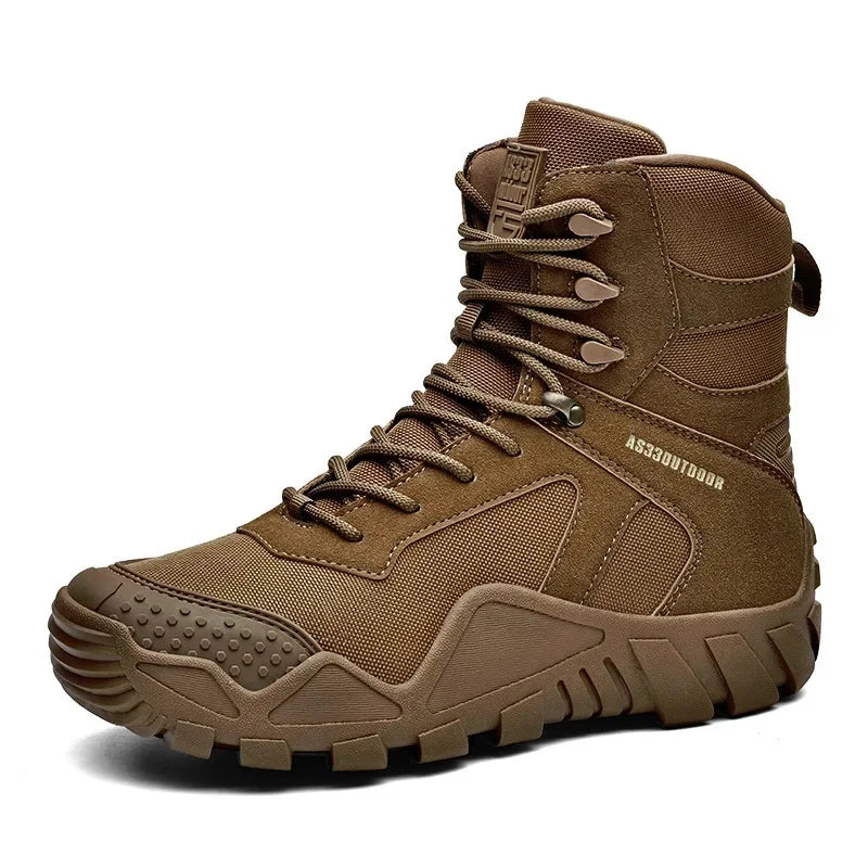 Men's High-Top Tactical Hiking Boots – Breathable Desert Work Shoes with Extended Sizing