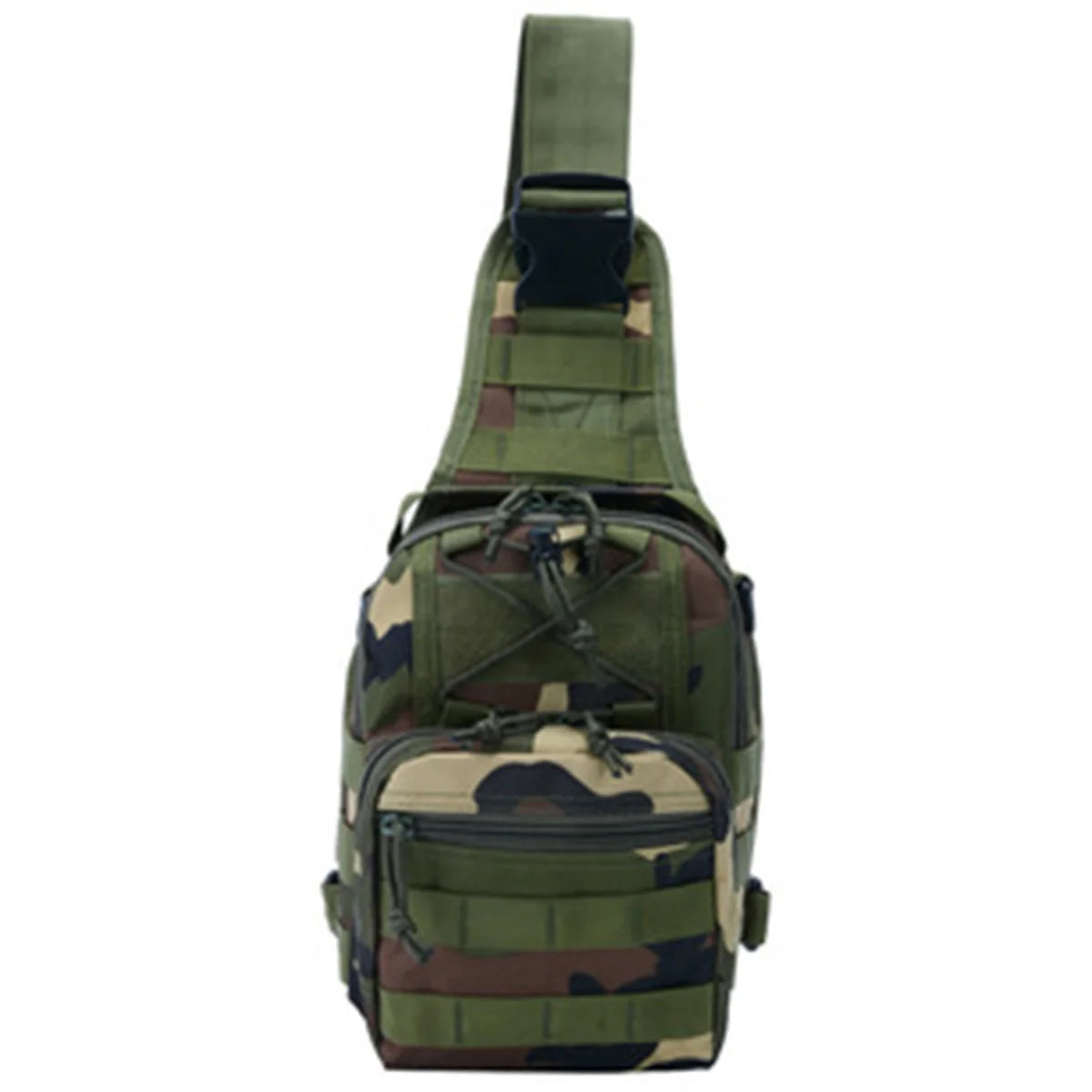 Camouflage sling bag on a white background