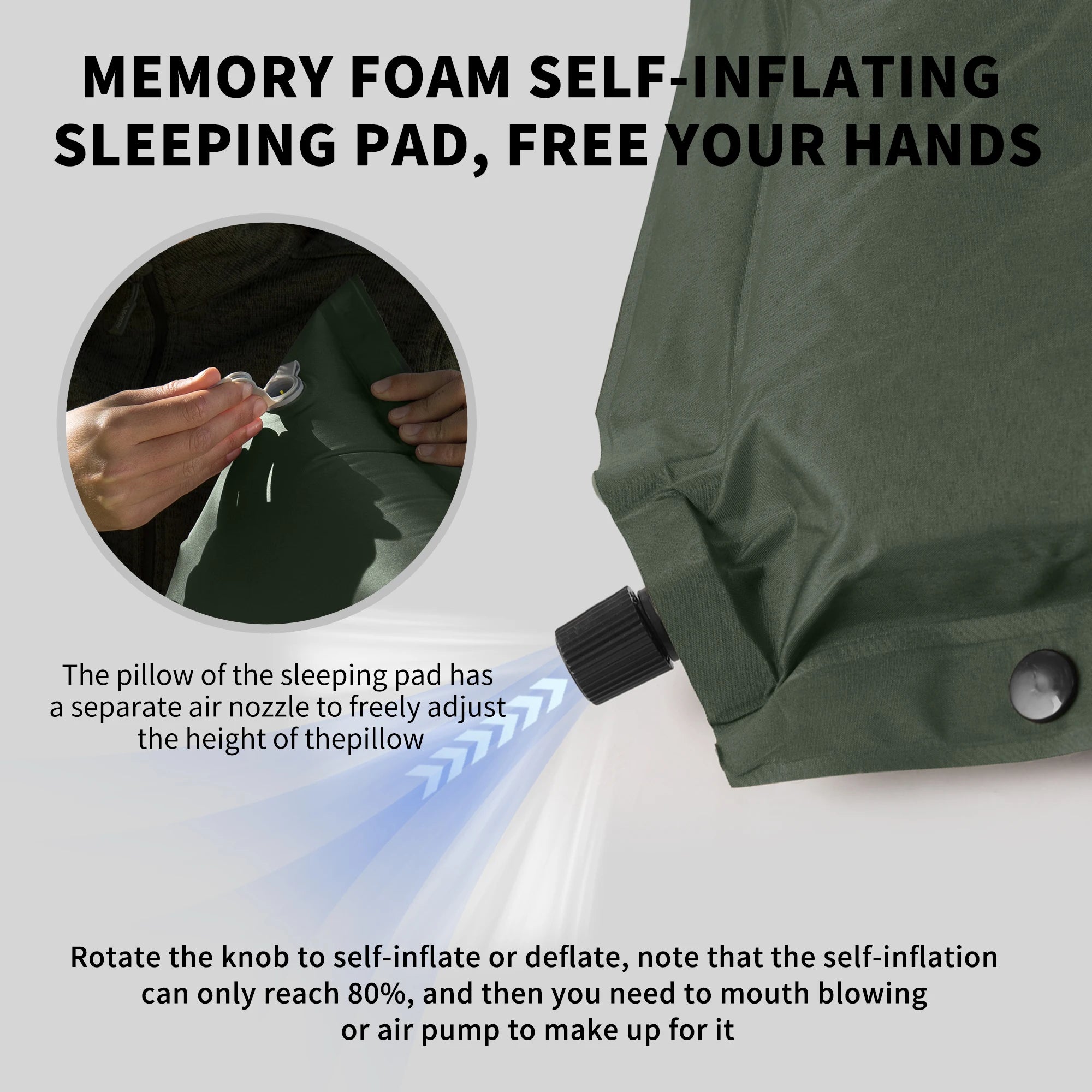 Automatic Inflatable Camping Mat – Thick & Comfortable Sleeping Pad