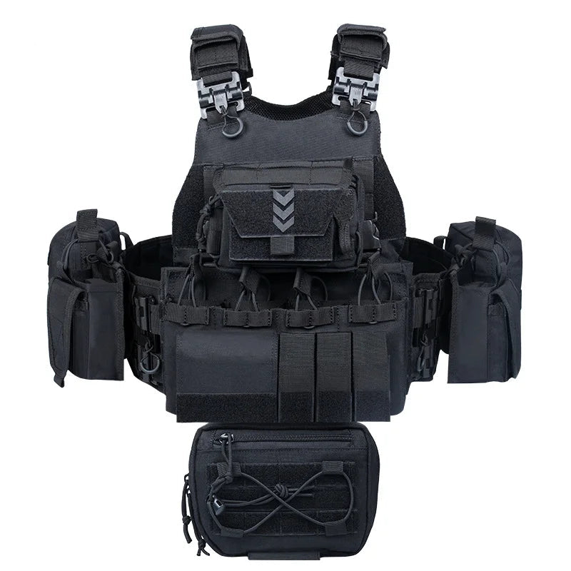 Tactical Plate Carrier Vest with Helmet Pouch