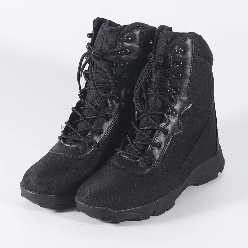 LOUIHAWK Men’s Tactical High-Top Boots — Desert Camouflage Hiking Shoes