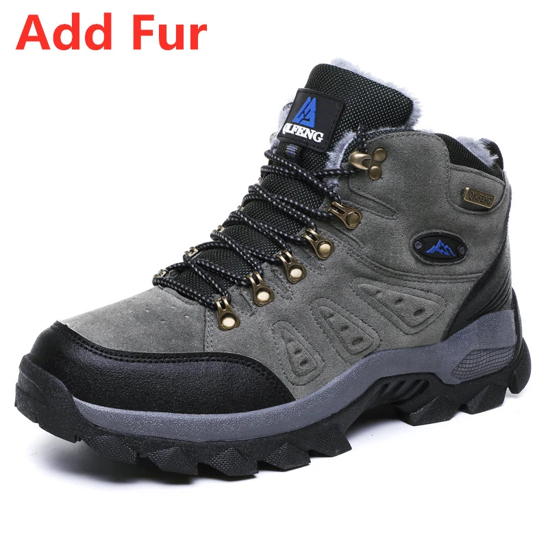 Durable Hiking Boots – Large Size, Non-Slip, and Warm for All-Season Outdoor Wear