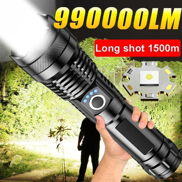 Aluminum Alloy Rechargeable Flashlight – Long-Range, Waterproof, Adjustable Zoom