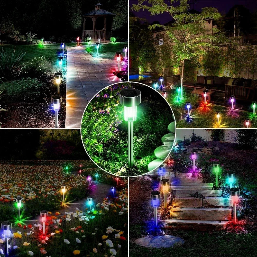 Solar-Powered Stainless Steel Lawn Light – IP65 Waterproof