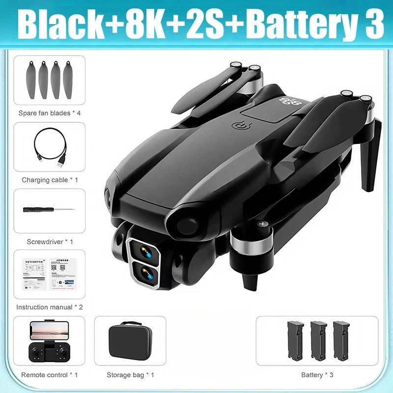 LS A888 Pro 8K Brushless Drone with Dual Camera, Optical Flow & 3-Sided Obstacle Avoidance