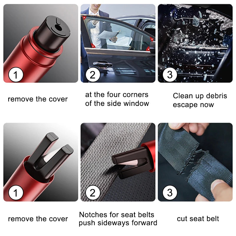 Alloy Car Emergency Escape Hammer with Window Glass Breaker & Seat Belt Cutter