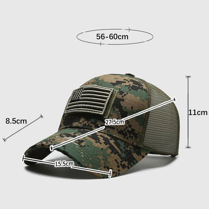 Adjustable Breathable Baseball Cap with Geometric Camouflage Design and UV Protection