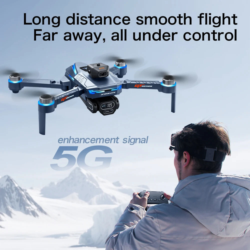 LS GT8 8K Foldable Brushless Drone with Dual Camera, Optical Flow & Screen Remote