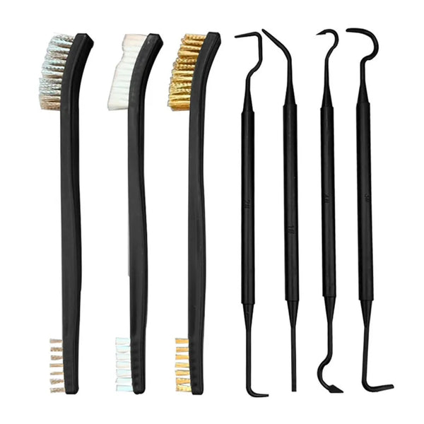 Universal Nylon Brush & Steel Hook Gun Cleaning Kit for Rifles & Pistols