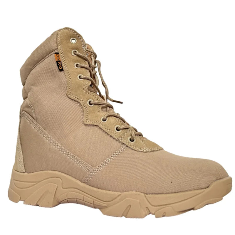 LOUIHAWK Men’s Tactical High-Top Boots — Desert Camouflage Hiking Shoes