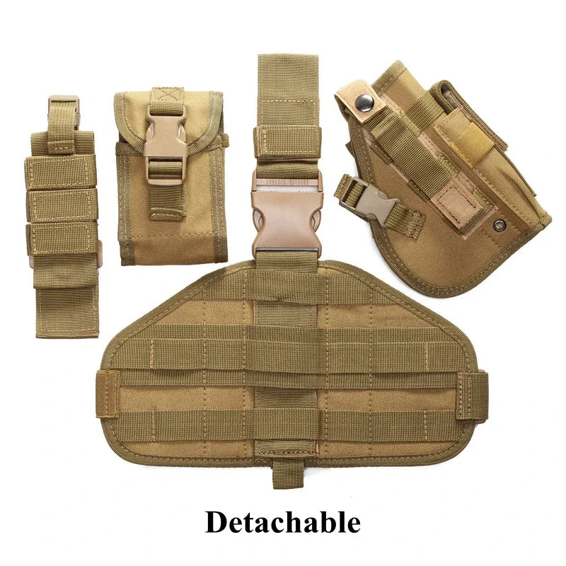 Demeysis Universal MOLLE Drop Leg Tactical Pistol Holster | Right Hand