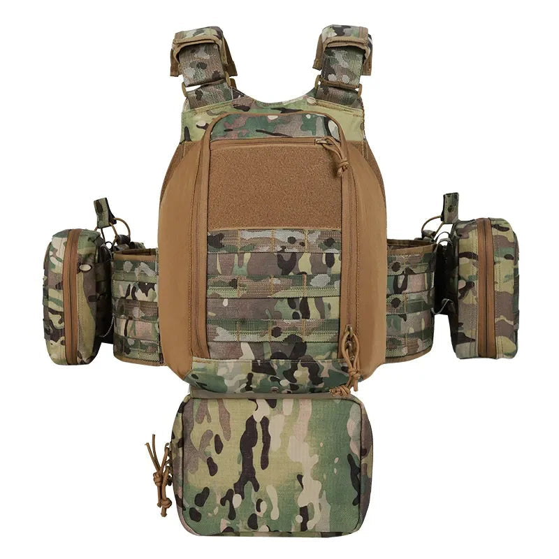 Tactical Plate Carrier Vest with Helmet Pouch