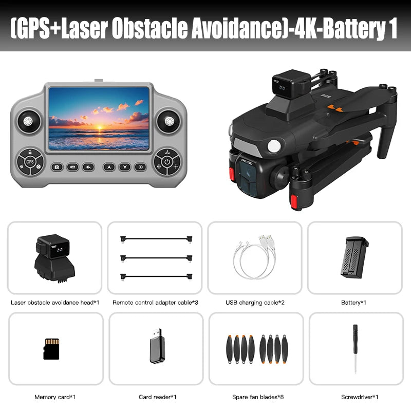 A1R 3S 8K GPS Brushless Drone with LiDAR 360° Obstacle Avoidance & Screen Remote