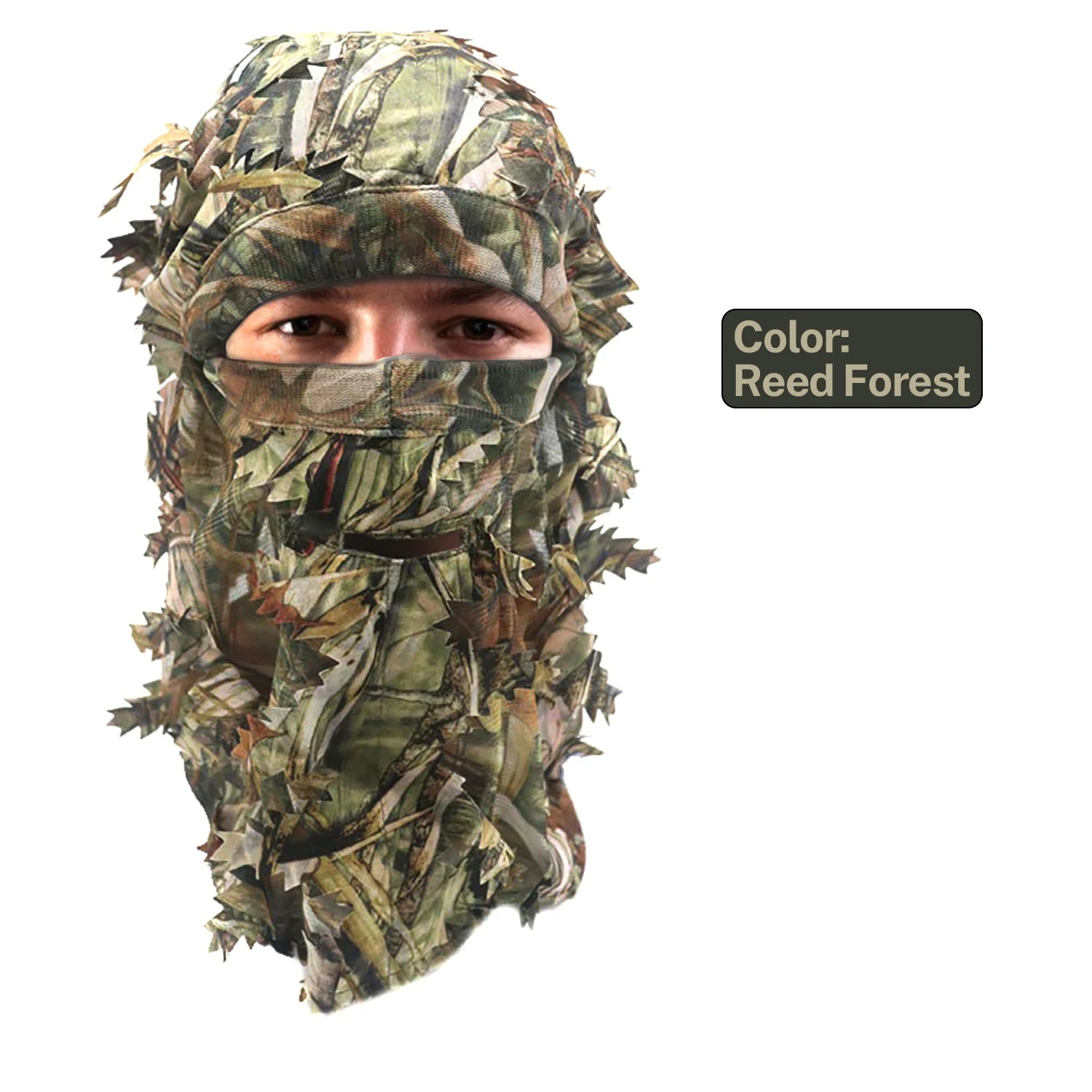 3D Leafy Ghillie Tactical Camo Hat & Full Face Mask
