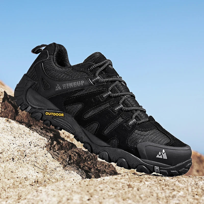 Durable Suede Leather Hiking Shoes – Waterproof, Non-Slip, and Wear-Resistant