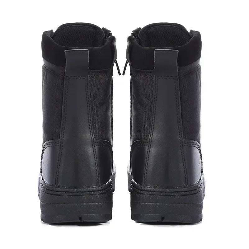 Men's High-Top Tactical Leather Boots – Waterproof Hiking Shoes with Steel Toe | LEDP