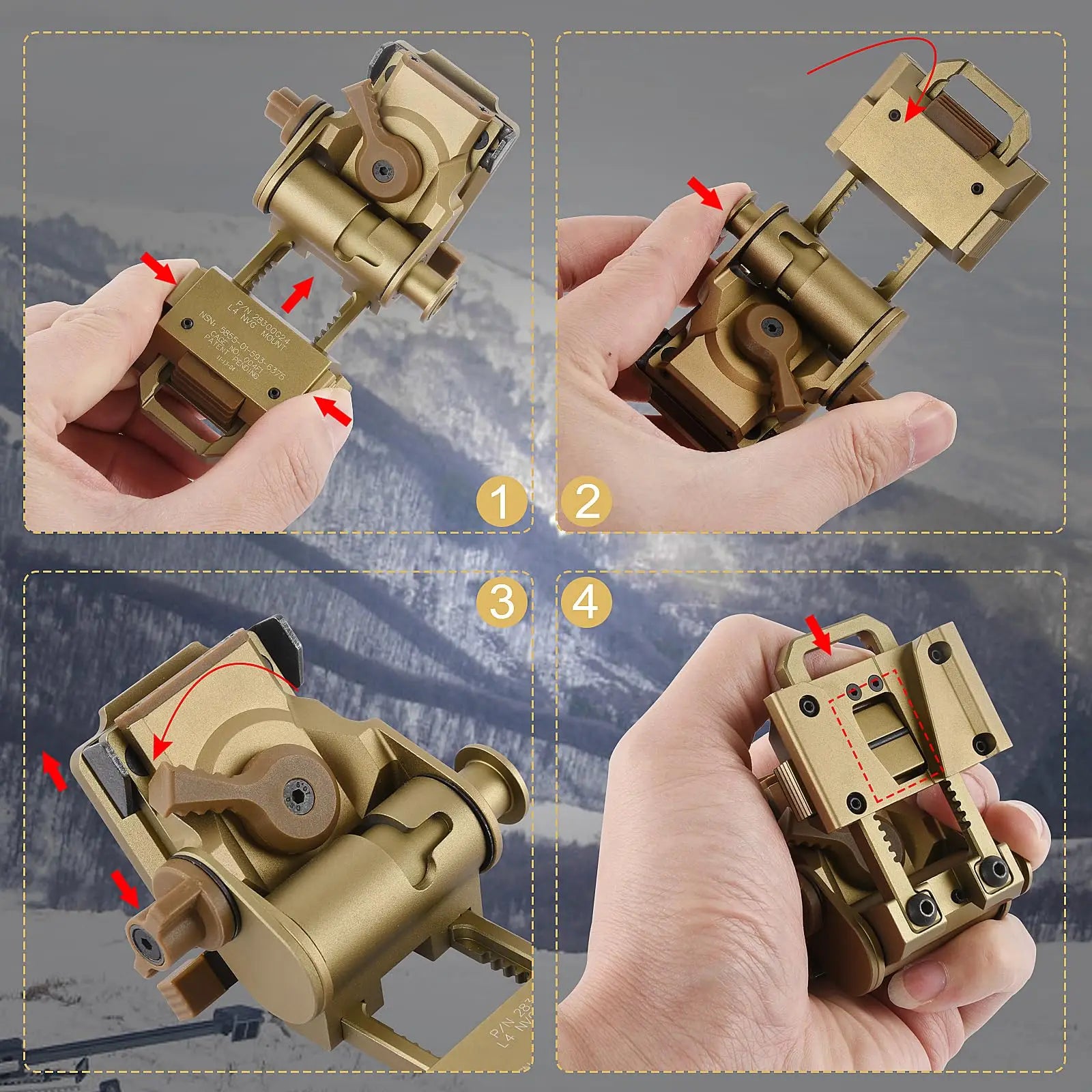 Helmet Mount – L4G24 Aluminum Bracket for Night Vision Goggles