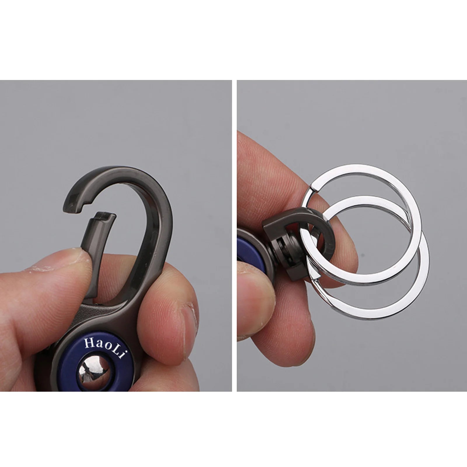 Titanium Alloy Carabiner Keychain – EDC Key Ring with Corkscrew, Gift for Men