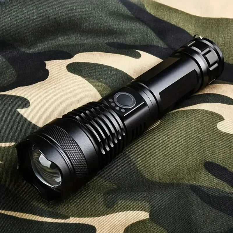 Aluminum Alloy Rechargeable Flashlight – Long-Range, Waterproof, Adjustable Zoom
