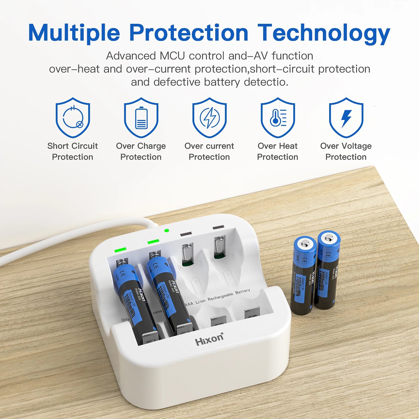 AAA 1100mWh 1.5V Li-Ion Rechargeable Battery