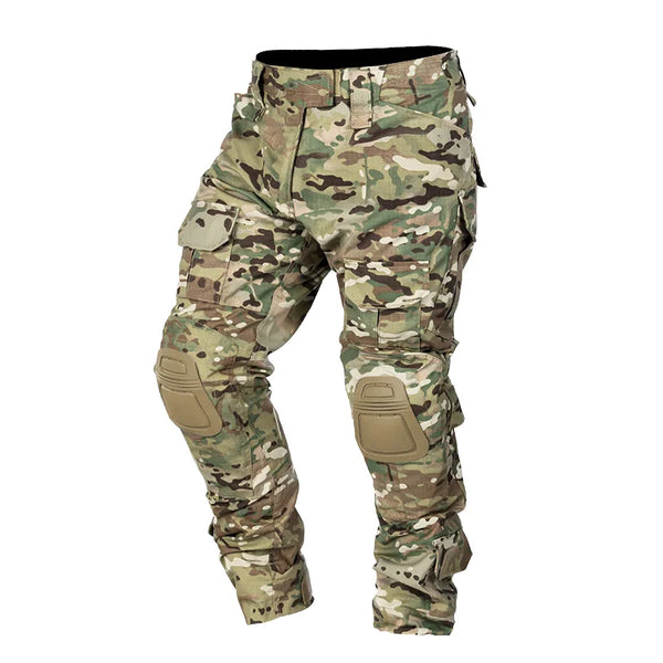 Men's Multicam Tactical Uniform Set – Shirt & Pants with Knee & Elbow Pads