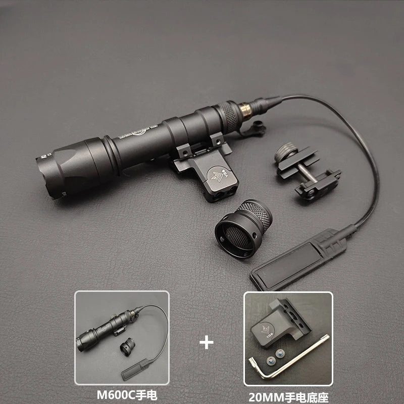 Tactical M600C M300C LED Flashlight - 20mm Rail Mount Scout Light for Rifles