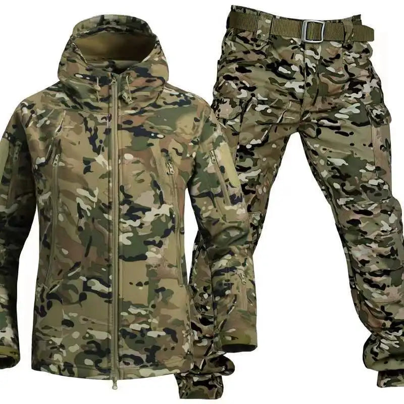 Outdoor Waterproof Windproof Softshell Jacket and Pants Set