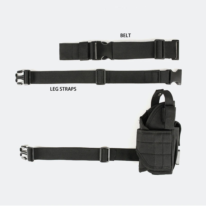 Universal 900D Nylon Drop Leg Tactical Holster with Mag Pouch | Right Hand