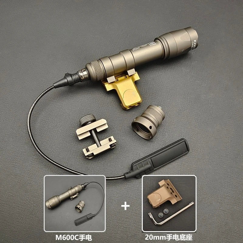 Tactical M600C M300C LED Flashlight - 20mm Rail Mount Scout Light for Rifles