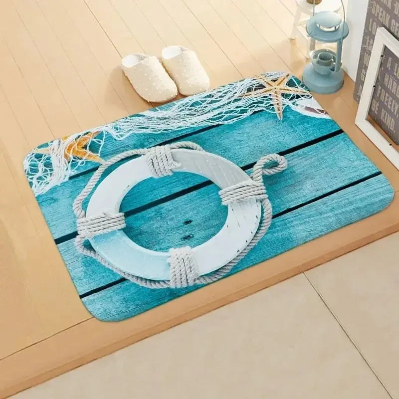 Beach starfish absorbent floor mat