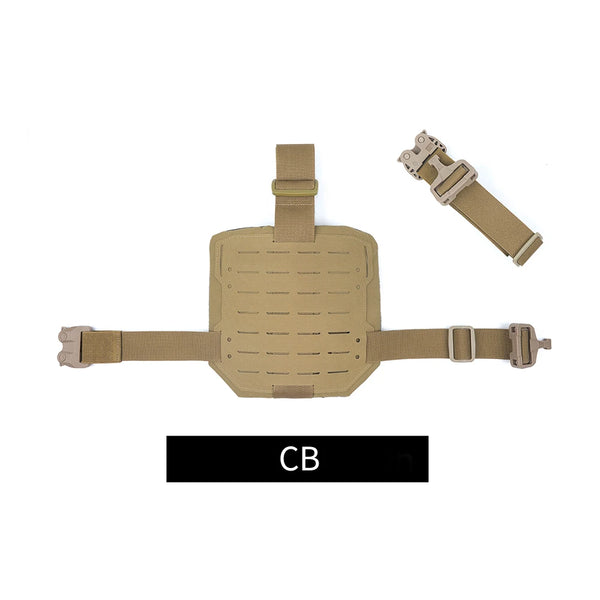Tan tactical holster with straps on a white background