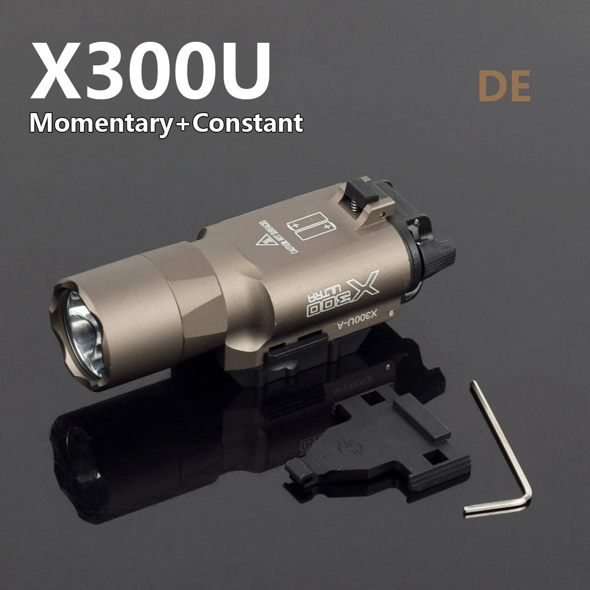 LAMBUL X300U Tactical Pistol Scout Light - Aluminum, Dual Output, CR123A