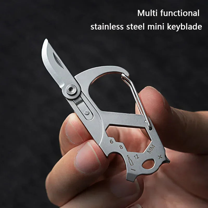 Foldable Multi-Tool Keychain with Knife